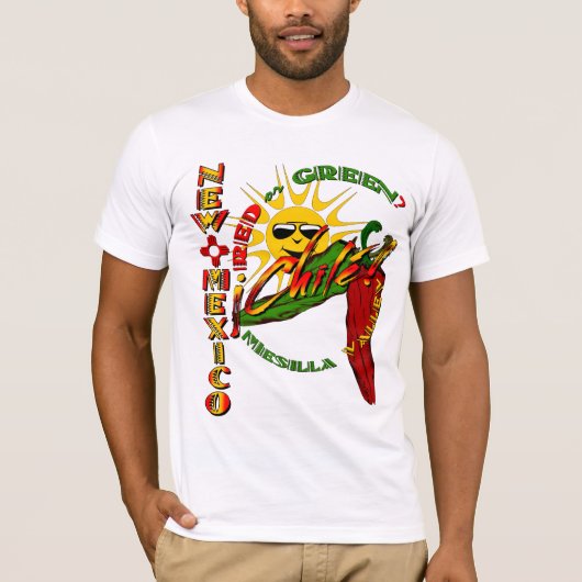 Nieuwe Mexicaanse chilé, rood of groen? T-shirt (Voorkant)