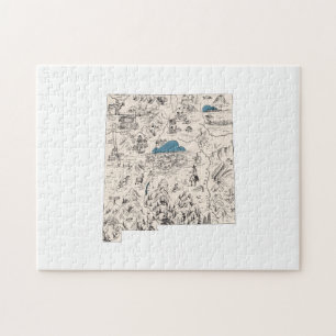 Nieuwe Mexicaanse  kaart met Afbeeldingen Legpuzzel