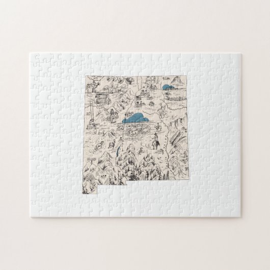 Nieuwe Mexicaanse  kaart met Afbeeldingen Legpuzzel (Horizontaal)