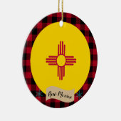 Nieuwe Mexicaanse, rode buffelvlek en nieuwe Mexic Keramisch Ornament (Rechts)