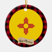 Nieuwe Mexicaanse, rode buffelvlek en nieuwe Mexic Keramisch Ornament (Voorkant)