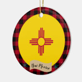 Nieuwe Mexicaanse, rode buffelvlek en nieuwe Mexic Keramisch Ornament (Links)