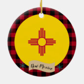 Nieuwe Mexicaanse, rode buffelvlek en nieuwe Mexic Keramisch Ornament (Achterkant)