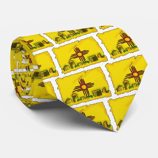 Nieuwe Mexicaanse skyline-vlagverbinding Stropdas (Opgerold)