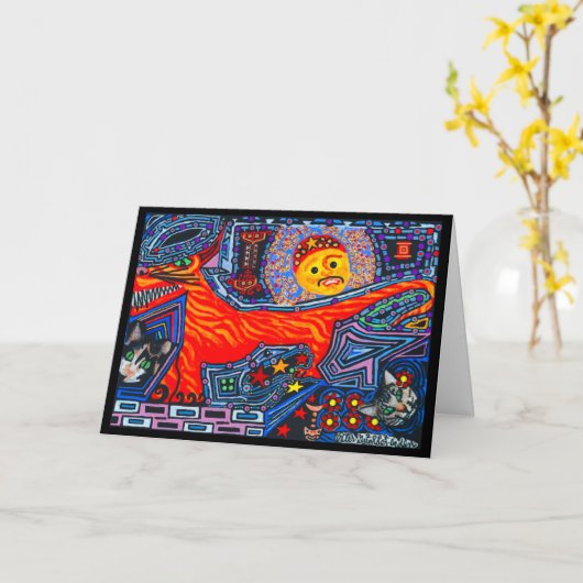 Nieuwe Mexicaanse Tasmaanse tijger duiveldog katte Kaart (Gele Bloem)