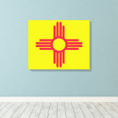 Nieuwe Mexicaanse vlag Canvas Afdruk (Insitu (Houten vloer))
