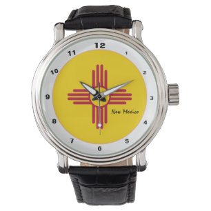 Nieuwe Mexicaanse vlag en nieuwe Mexicaanse mode V Horloge