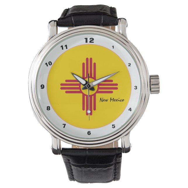 Nieuwe Mexicaanse vlag en nieuwe Mexicaanse mode V Horloge (Voorkant)