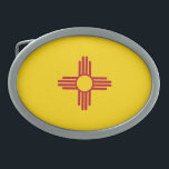 Nieuwe Mexicaanse vlag Gesp<br><div class="desc">Patriottische New Mexico staatsvlag.</div>