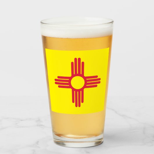 Nieuwe Mexicaanse vlag Glas (Voorkant gevuld)