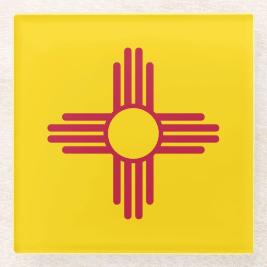 Nieuwe Mexicaanse vlag Glazen Onderzetter (Voorkant)