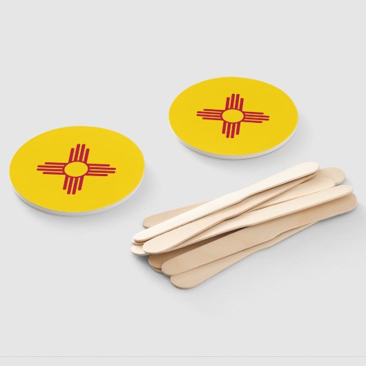 Nieuwe Mexicaanse vlag Handwaaier (Niet-gemonteerd)