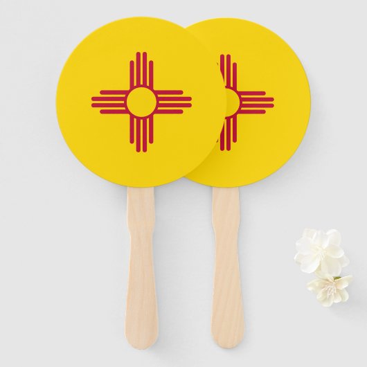 Nieuwe Mexicaanse vlag Handwaaier (Voorkant en achterkant)