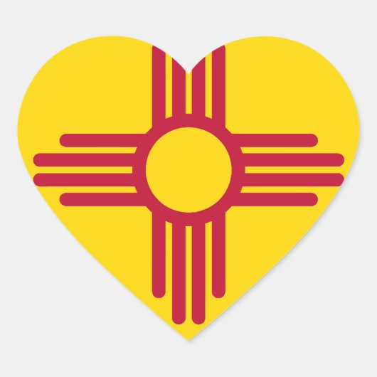 Nieuwe Mexicaanse vlag Hart Sticker (Voorkant)