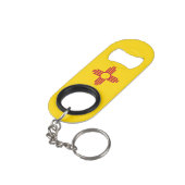 Nieuwe Mexicaanse vlag Mini Flessenopener (Achterkant Gekanteld)