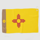 Nieuwe Mexicaanse vlag & New Mexico monogrammed/go Golfhanddoek (Horizontaal)