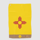 Nieuwe Mexicaanse vlag & New Mexico monogrammed/go Golfhanddoek (Voorkant)