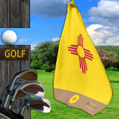 Nieuwe Mexicaanse vlag & New Mexico monogrammed/go Golfhanddoek
