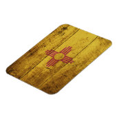 Nieuwe Mexicaanse vlag op oude houten korrels Magneet (Linkerzijde)