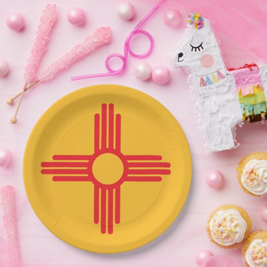 Nieuwe Mexicaanse vlag Papieren Bordje (Feest)