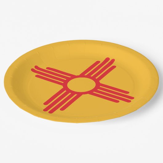 Nieuwe Mexicaanse vlag Papieren Bordje (Gekanteld)