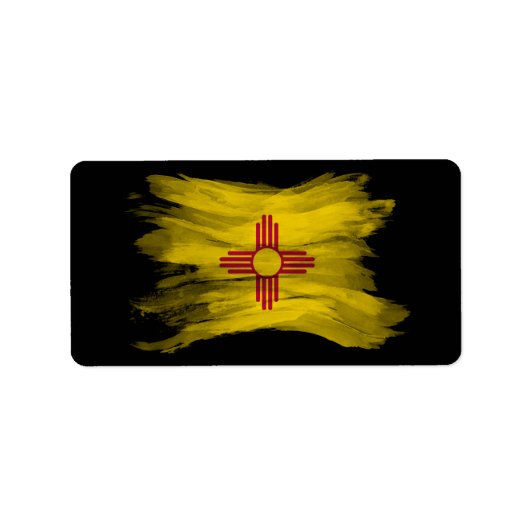 Nieuwe Mexicaanse vlag penseelstreek, New Mexico Etiket (Voorkant)