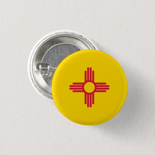 Nieuwe Mexicaanse vlag Ronde Button 3,2 Cm (Voorkant /achterkant)