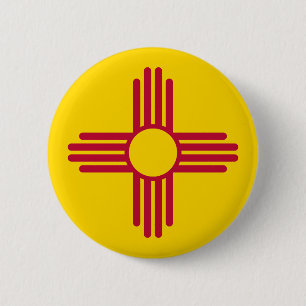 Nieuwe Mexicaanse vlag Ronde Button 5,7 Cm