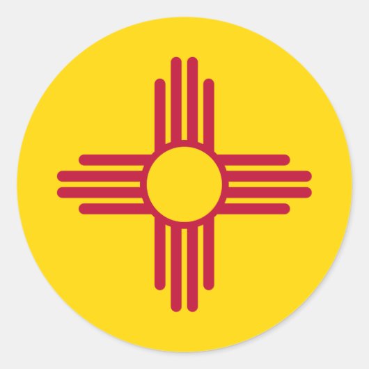 Nieuwe Mexicaanse vlag Ronde Sticker (Voorkant)
