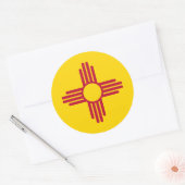 Nieuwe Mexicaanse vlag Ronde Sticker (Envelop)