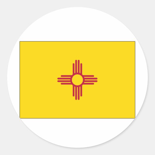 Nieuwe Mexicaanse vlag Ronde Sticker (Voorkant)