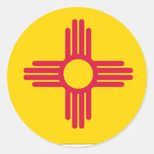 Nieuwe Mexicaanse vlag Ronde Sticker