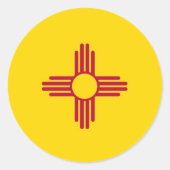 Nieuwe Mexicaanse vlag Ronde Sticker (Voorkant)