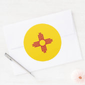 Nieuwe Mexicaanse vlag Ronde Sticker (Envelop)