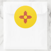 Nieuwe Mexicaanse vlag Ronde Sticker (Tas)