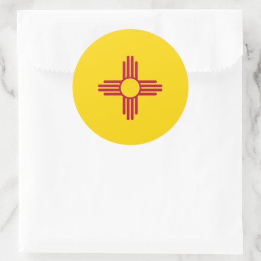 Nieuwe Mexicaanse vlag Ronde Sticker (Tas)