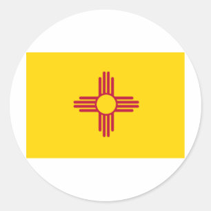 Nieuwe Mexicaanse vlag Ronde Sticker