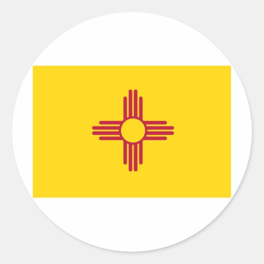 Nieuwe Mexicaanse vlag Ronde Sticker (Voorkant)