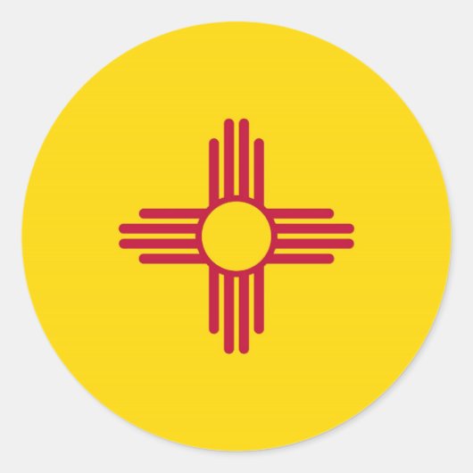 Nieuwe Mexicaanse vlag Ronde Sticker (Voorkant)