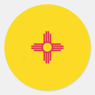 Nieuwe Mexicaanse vlag Ronde Sticker