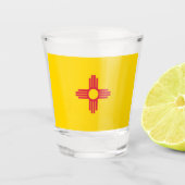 Nieuwe Mexicaanse vlag Shot Glas (Voorkant)