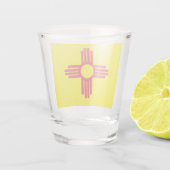 Nieuwe Mexicaanse vlag Shot Glas (Achterkant)