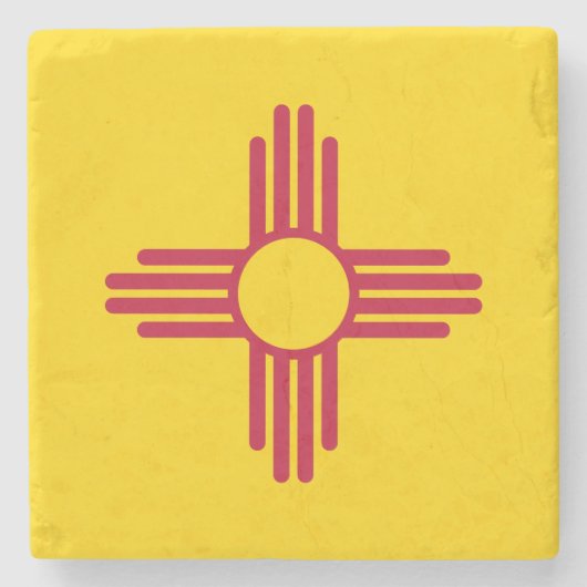 Nieuwe Mexicaanse vlag Stenen Onderzetter (Voorkant)