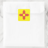 Nieuwe Mexicaanse vlag Vierkante Sticker (Tas)