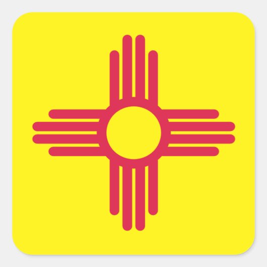 Nieuwe Mexicaanse vlag Vierkante Sticker (Voorkant)