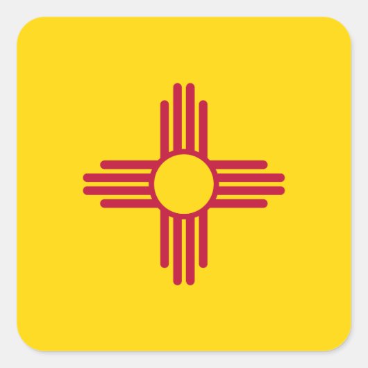 Nieuwe Mexicaanse vlag Vierkante Sticker (Voorkant)