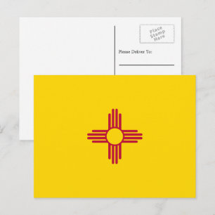 Nieuwe Mexicaanse vlag, vlag van New Mexico Briefkaart