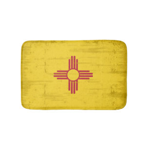 Nieuwe Mexicaanse vlag. Vlag van New Mexico met Badmat