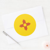 Nieuwe Mexicaanse vlag, vlag van New Mexico Ronde Sticker (Envelop)