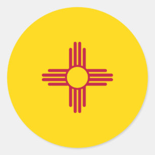Nieuwe Mexicaanse vlag, vlag van New Mexico Ronde Sticker